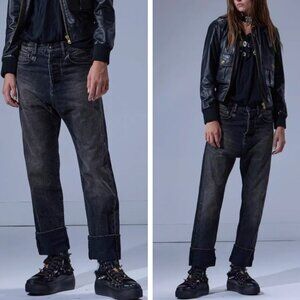 NWT R13Cuffed Tailored Drop Ashbury Black 24/25/29/30